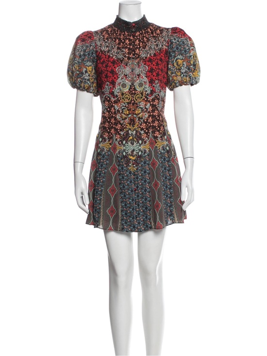 Alice + Olivia Dresses & Skirts - Alice + Olivia Janis Mixed Print Puff Sleeve Mini Dress Sz 6